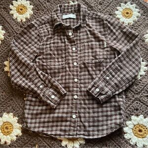 Boys Abercrombie Brown Plaid Flannel Shirt